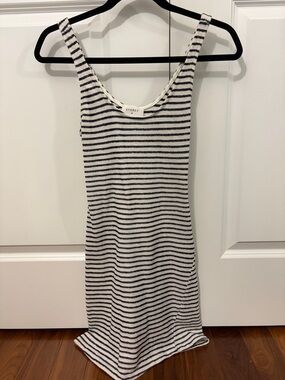 Everly Navy and White Striped Mini Tank Dress